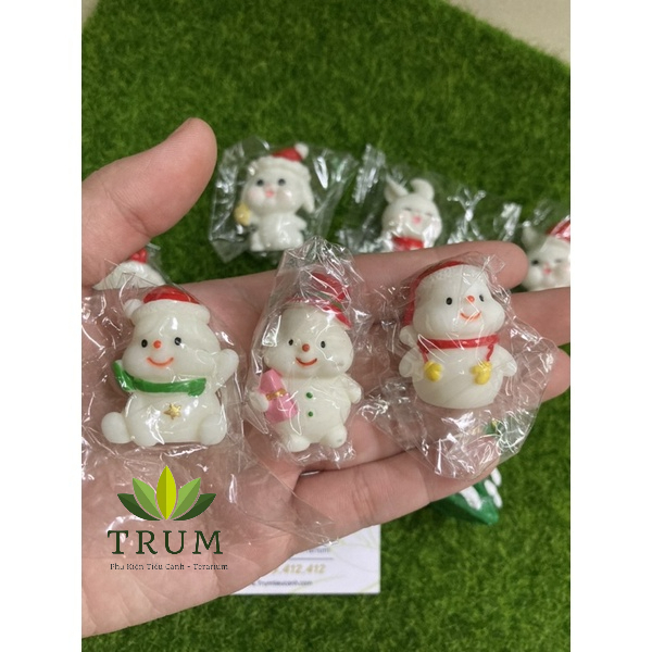 Người Tuyết Đội Nón phụ kiện trang trí tiểu cảnh noel