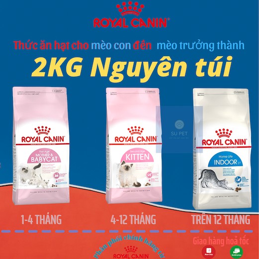 Nguyên túi 2kg thức ăn dạng hạt Royal Canin dành cho mèo mọi lứa tuổi