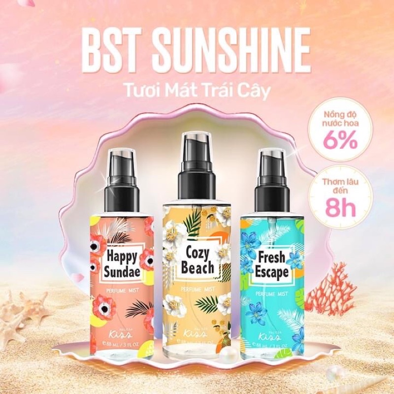 Xịt Thơm Toàn Thân Malissa Kiss Perfume Body Mist 88ml - Sunshine Series