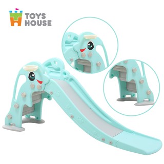 Sân chơi trong nhà cho bé cầu trượt kiêm bóng rổ 2 trong 1 hình cá heo Toyhouse - L-HT01-6 kích thước 175cm