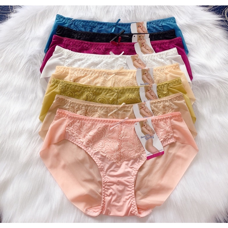 Quần lót thun cotton lạnh co giãn 4 chiều phối ren 5402