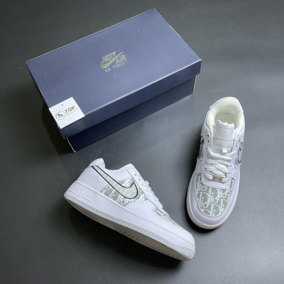 Giày Sneaker AF1 Dio Trắng Đế Xám Full Box Bill