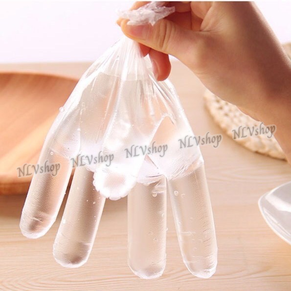Set 100 đôi găng tay nilon dùng 1 lần, bao tay, găng tay chất liệu PE tự hủy sinh học bảo vệ đôi tay bạn mọi lúc