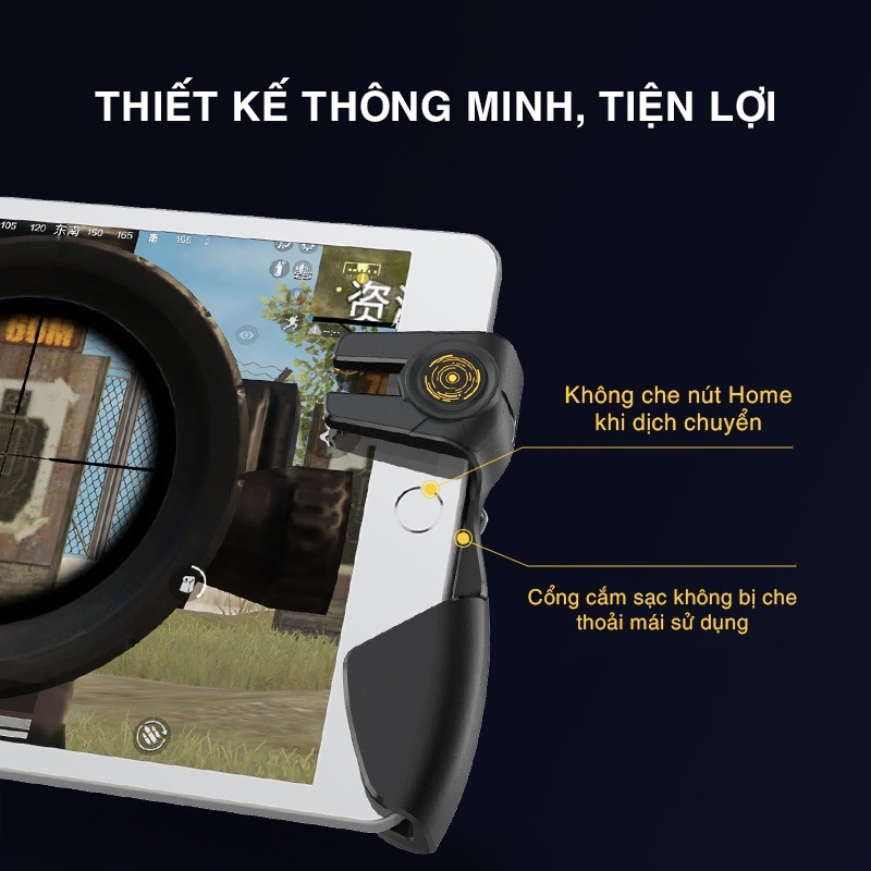 Tay cầm chơi game cho iPad máy tính bảng  AKPAD-8K hỗ trợ auto tap 6 ngón chơi game PUBG FreeFire FPS, tay cầm chơi game