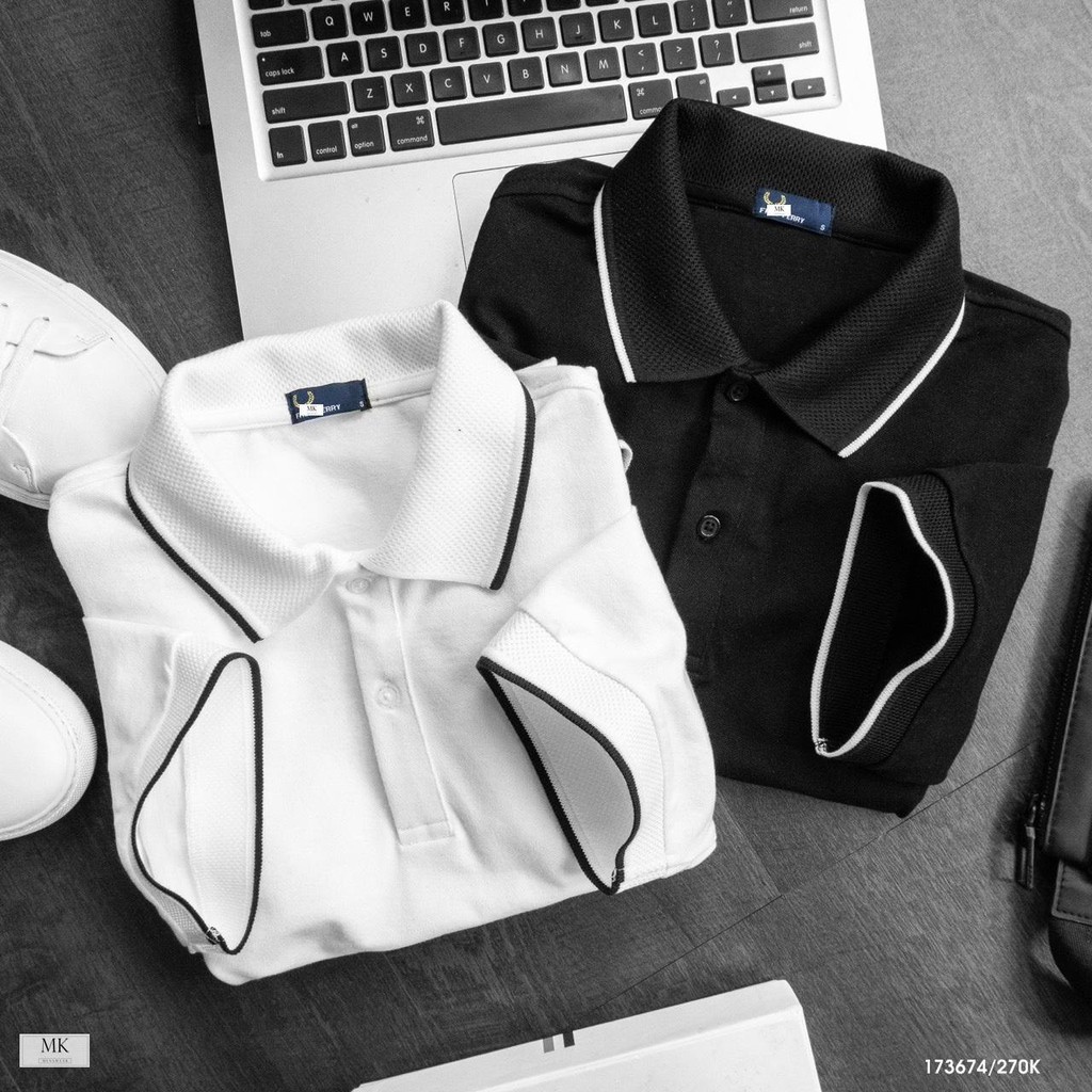 Polo trơn cải cổ và vai