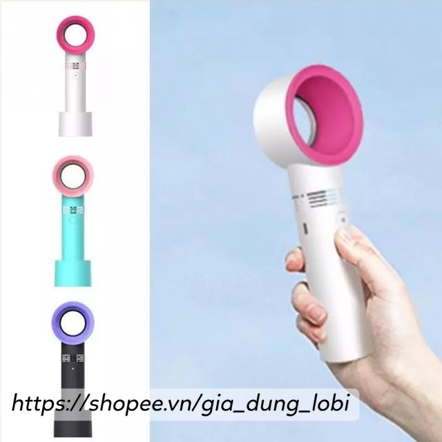 Quạt không cánh cầm tay mini sạc điện quạt mini cầm tay cute có đế để bàn pin 2000mAh