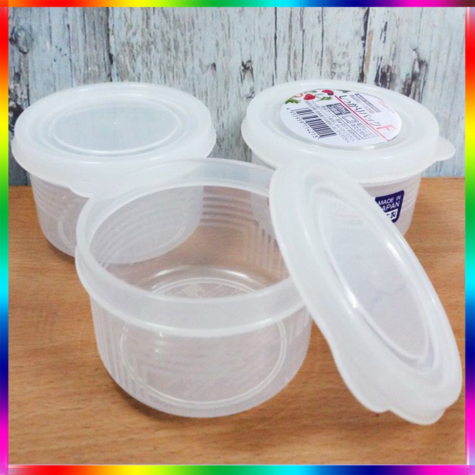 Set 3 hộp trữ thức ăn tròn Nakaya Nhật Bản 180ml - Hàng Nhật đồ cho trẻ
