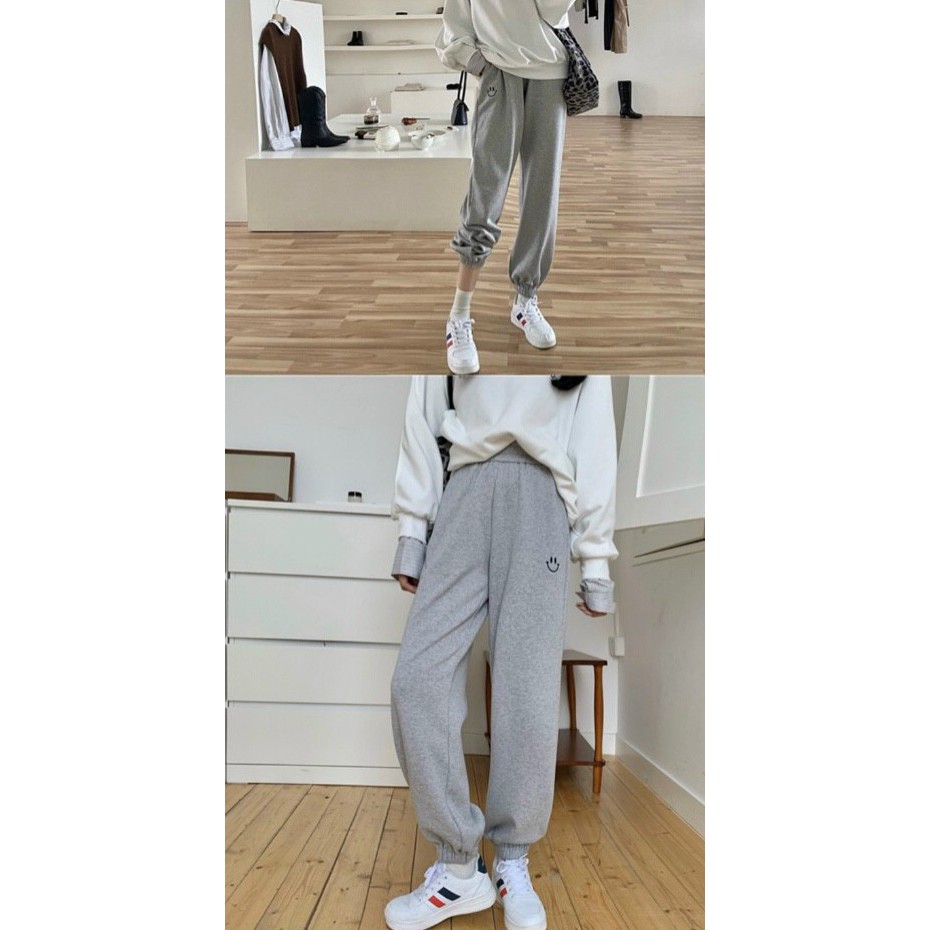 Quần Thun Nỉ GOURD Unisex ❤️ FREESHIP ❤️ Jogger dáng thụng dây rút ống rộng màu ĐEN | XÁM Ulzzang nam nữ SIÊU HOT