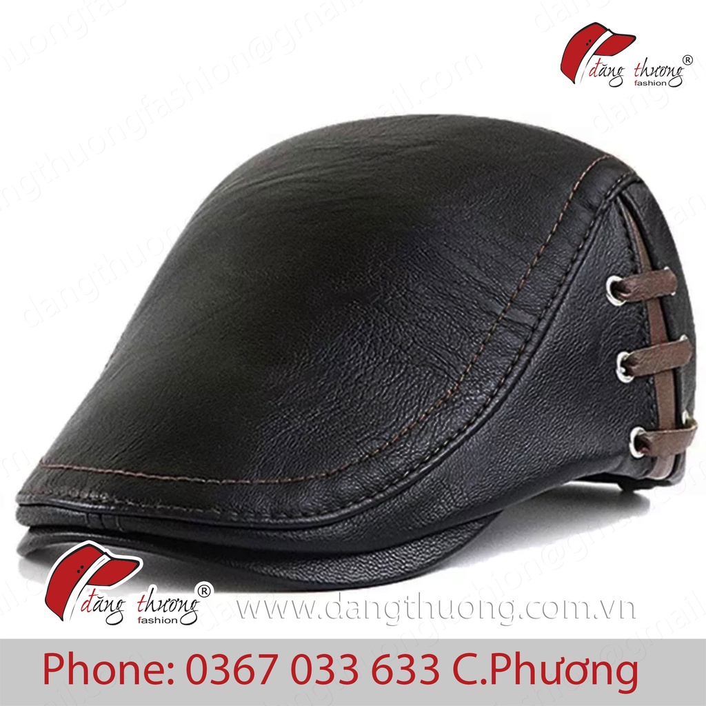 [HÀNG CÓ SẴN] [SHIP HỎA TỐC] Mũ nón cóc bere beret da Pu Đen vintage cổ điển Mũ nồi nam trung niên lớn tuổi HÌNH THẬT CL