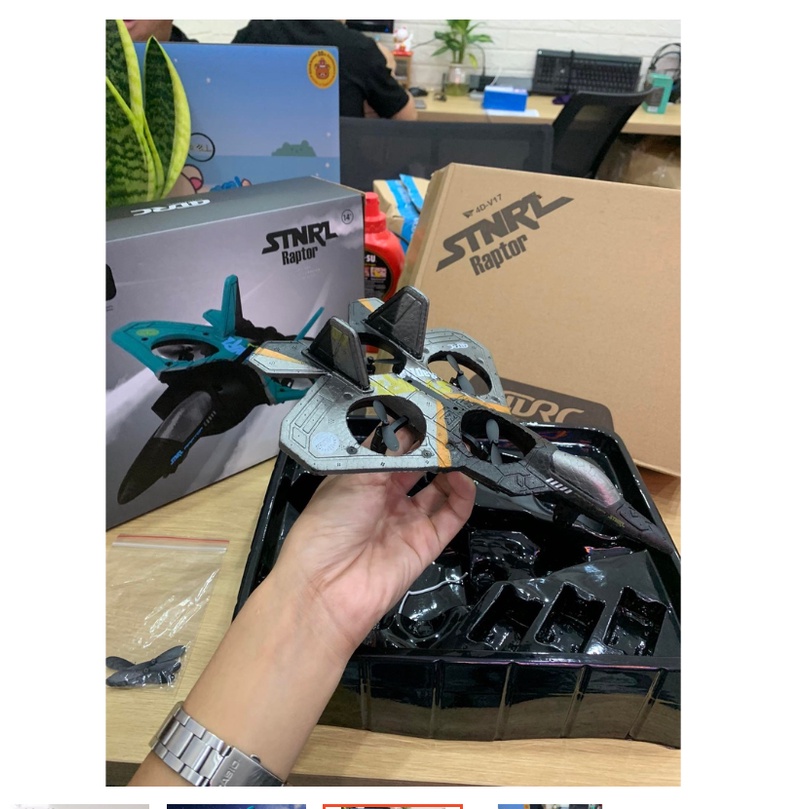 Máy Bay Phản Lực Điều Khiển Từ Xa, Đơn Giản Dễ Sử Dụng, Model RC 2.4 - RC V17, Máy Bay Thông Minh - Trang Bị 4 Cánh Quạt