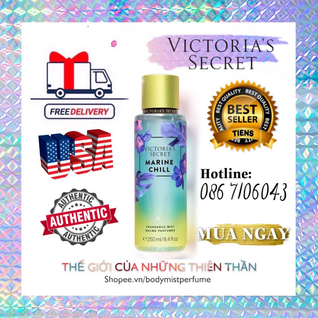 𝗕𝗢𝗗𝗬𝗠𝗜𝗦𝗧⚜️Mẫu thử xịt thơm Body Mist Victoria's Secret - Marine Chill 250ML