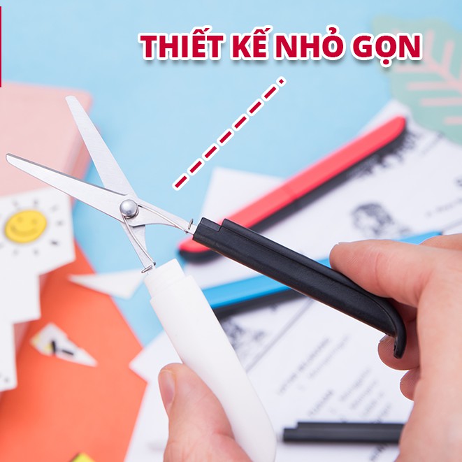 Kéo tiện lợi Deli - Nhỏ gọn - Lưỡi sắc bén - Nhiều màu - 1 chiếc - 600