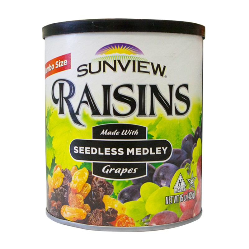 Nho Khô Mỹ Black Seedless Sunview Raisins hộp 425g - NHO ĐEN