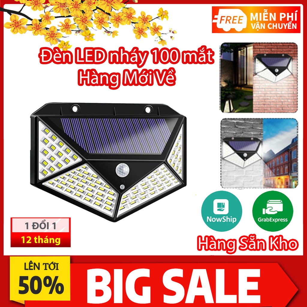 Đèn năng lượng mặt trời LIGHT 100LED, không thấm nước, Cảm Biến Chuyển Động, 3 CHẾ ĐỘ SÁNG🔥SIÊU HOT🔥