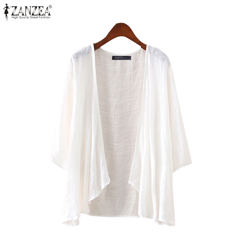 Áo Khoác Cardigan ZANZEA Tay Lửng Thời Trang Thoải Mái Nữ Tính