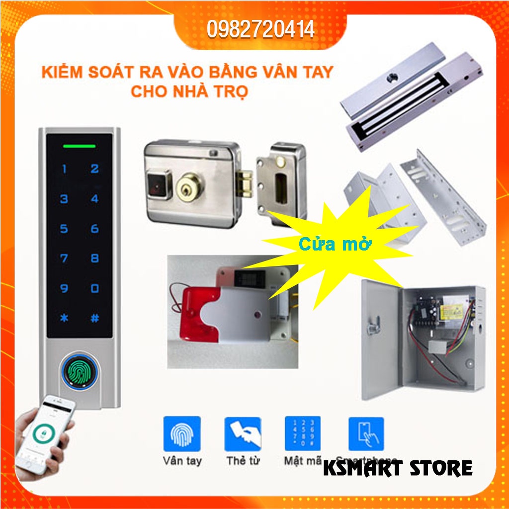 Kiểm soát ra vào bằng vân tay, khóa vân tay cho nhà trọ quản lý qua app tuya. Nhà trọ dưới 100 thành viên