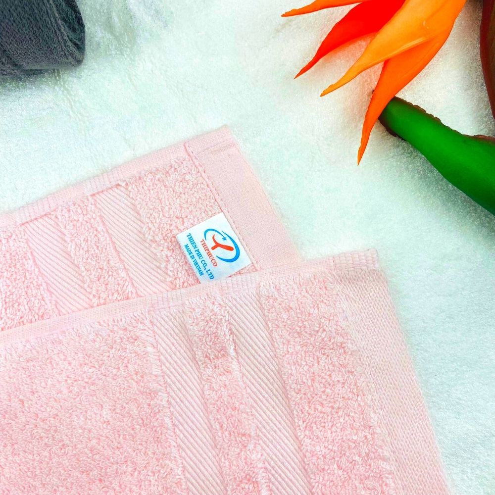Khăn Mặt Cotton Cao Cấp Border Sọc Chéo Thiện Phú 40*80*170g, Khăn Lau Mặt M371 Chất Bông Sợi Tự Nhiên Thấm Nước Tốt