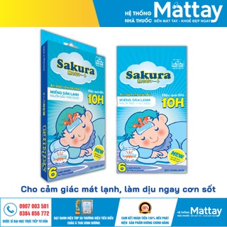 Miếng Dán Hạ Sốt Sakura - Hộp 6 Miếng - An Toàn Cho Trẻ Nhỏ.