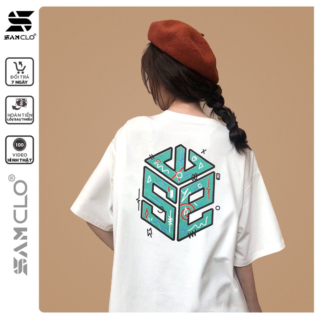 Áo thun tay lỡ nam nữ SAM CLO phông form rộng dáng Unisex - Ulzzang mặc cặp, nhóm, lớp in hình LOGO CHỮ SWE