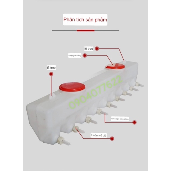 BÌNH BÚ HEO CON BÒ DÊ CỪU CHỐNG SẶC 9 núm bú - bình bú 9 vú