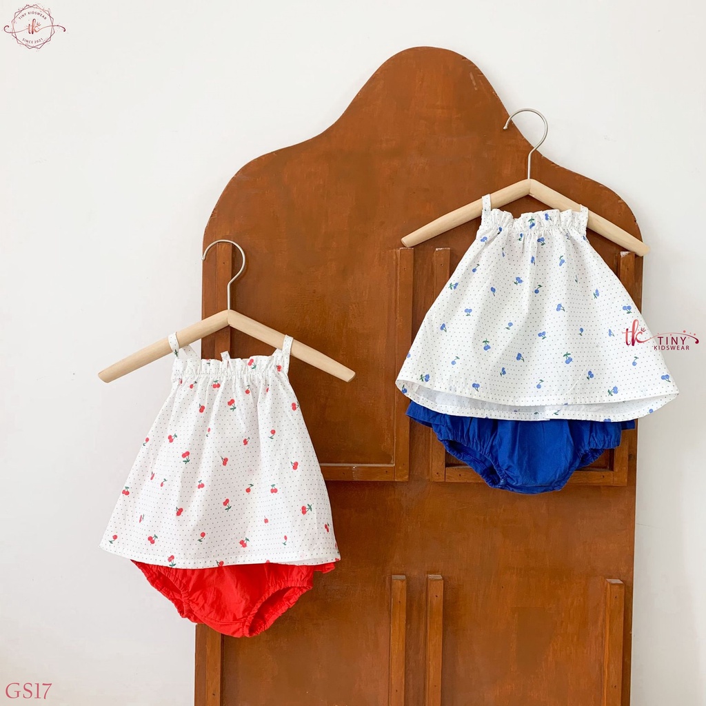 Bộ Bé Gái 2 Dây Hoa Nhí Kèm Quần Chip Bèo Cho Bé Gái Từ 5-13kg [GS17]
