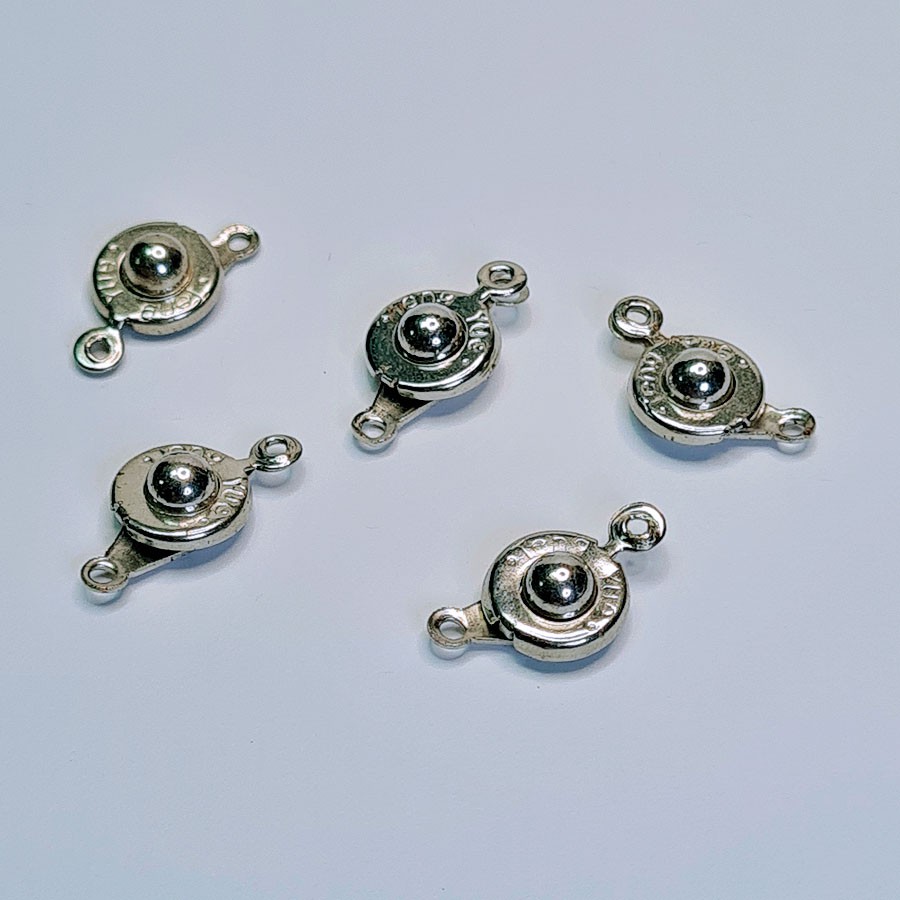 [K14T] Phụ kiện trang sức (DIY) - 5 Chốt khóa bấm tròn khóa xoay làm vòng cổ vòng tay
