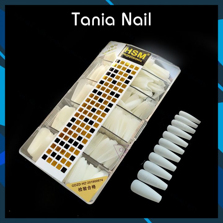 Móng Úp Thiết Kế  Nhám Thang Vuông Nhọn,Tròn Bầu Trong Đục HSM 500Pcs