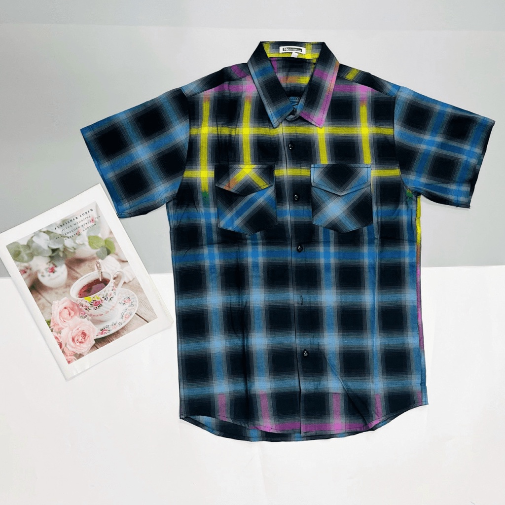 (HCM) ÁO SƠ MI NAM CARO TAY NGẮN THỜI TRANG LUXURY ĐẲNG CẤP CHO CÁC ANH EM BỐN MIỀN , THỜI TRANG BOY PHỐ CỔ KME FASHION