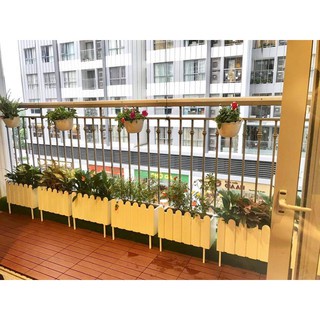 Chậu hàng rào cỡ nhỏ trồng hoa cây cảnh nhiều màu sắc KT 31x15x11cm hàng loại 1