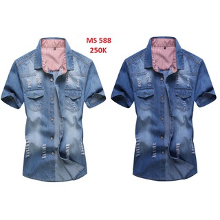 Áo sơ mi rách cộc tay