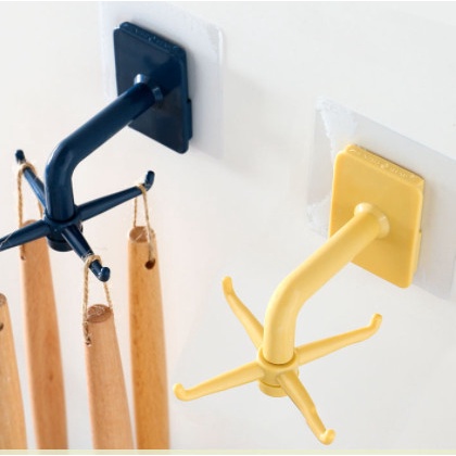Móc Treo Tường Dán Tường Tròn Treo Đồ Nhà Bếp Dán Tường 4 Móc Treo Đồ Đa Năng-4 CHẤU TREO TƯỜNG-K415