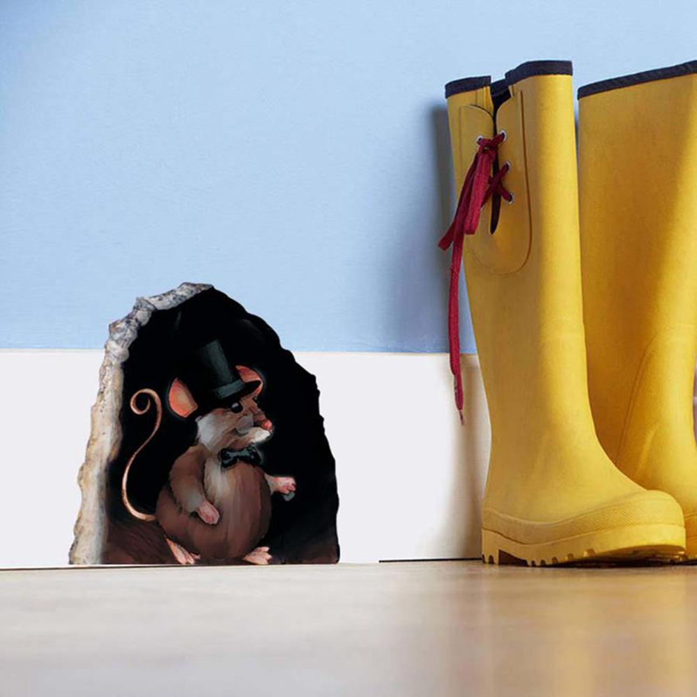 Sticker Lỗ Chuột 3D Dán Tường Trang Trí Nghệ Thuật Trong Nhà Và Ngoài Trời