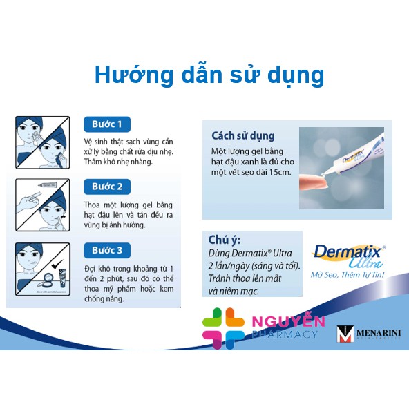 Kem mờ sẹo Dermatix Ultra nhập khẩu USA - làm phẳng và mờ sẹo lồi, sẹo thâm, sẹo phì đại, nám rạn da