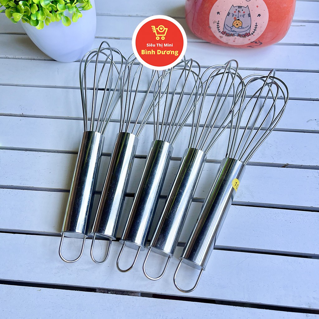 Cây đánh trứng cầm tay mini inox, que đánh trứng dụng cụ nhà bếp