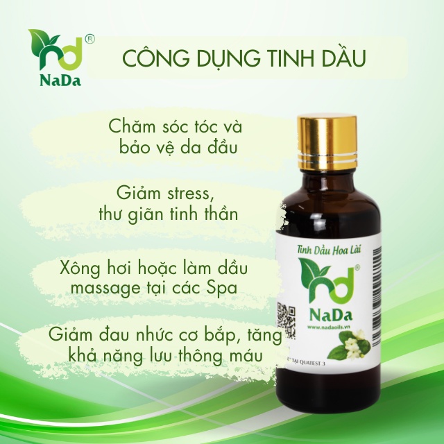 Tinh dầu Sả Java nguyên chất Nada | Kiểm định QT3 | Khử mùi, Sát khuẩn, tạo hương, giảm stress