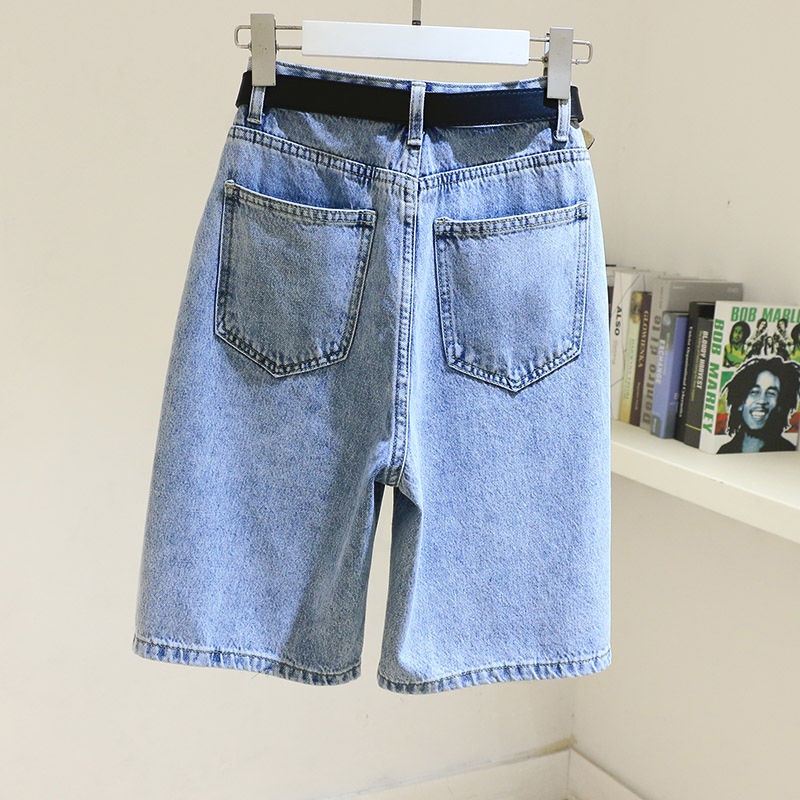 Quần Jean Lửng Ống Rộng Lưng Cao Phong Cách Hàn Quốc Thời Trang Mới Dành Cho Nữ 2022