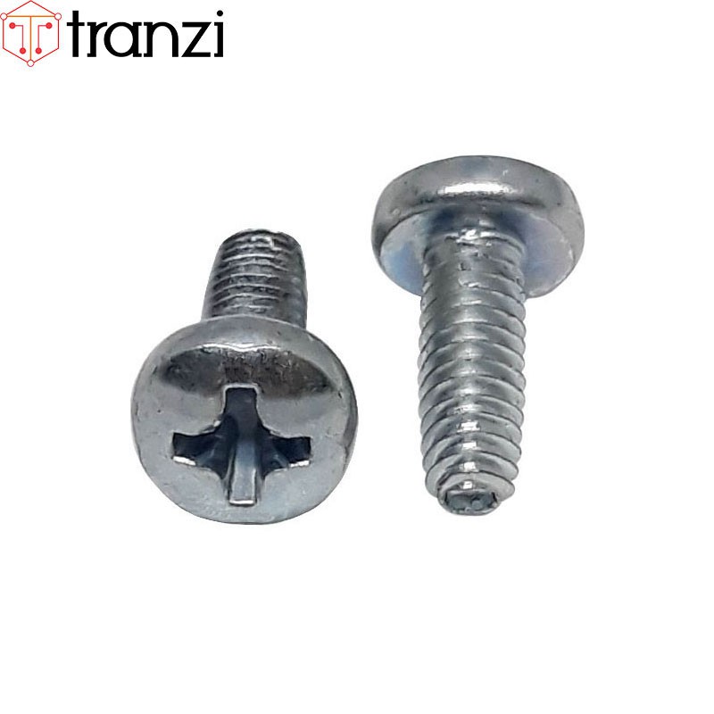 Vít tự tạo ren bake đầu cầu mạ kẽm trắng xanh M4x10 - túi 50 cái