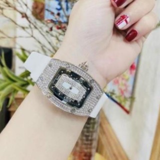 Đồng hồ nữ Richard mille dây silicon full đá sang trọng, hàng full box thẻ bảo hành 12 tháng.