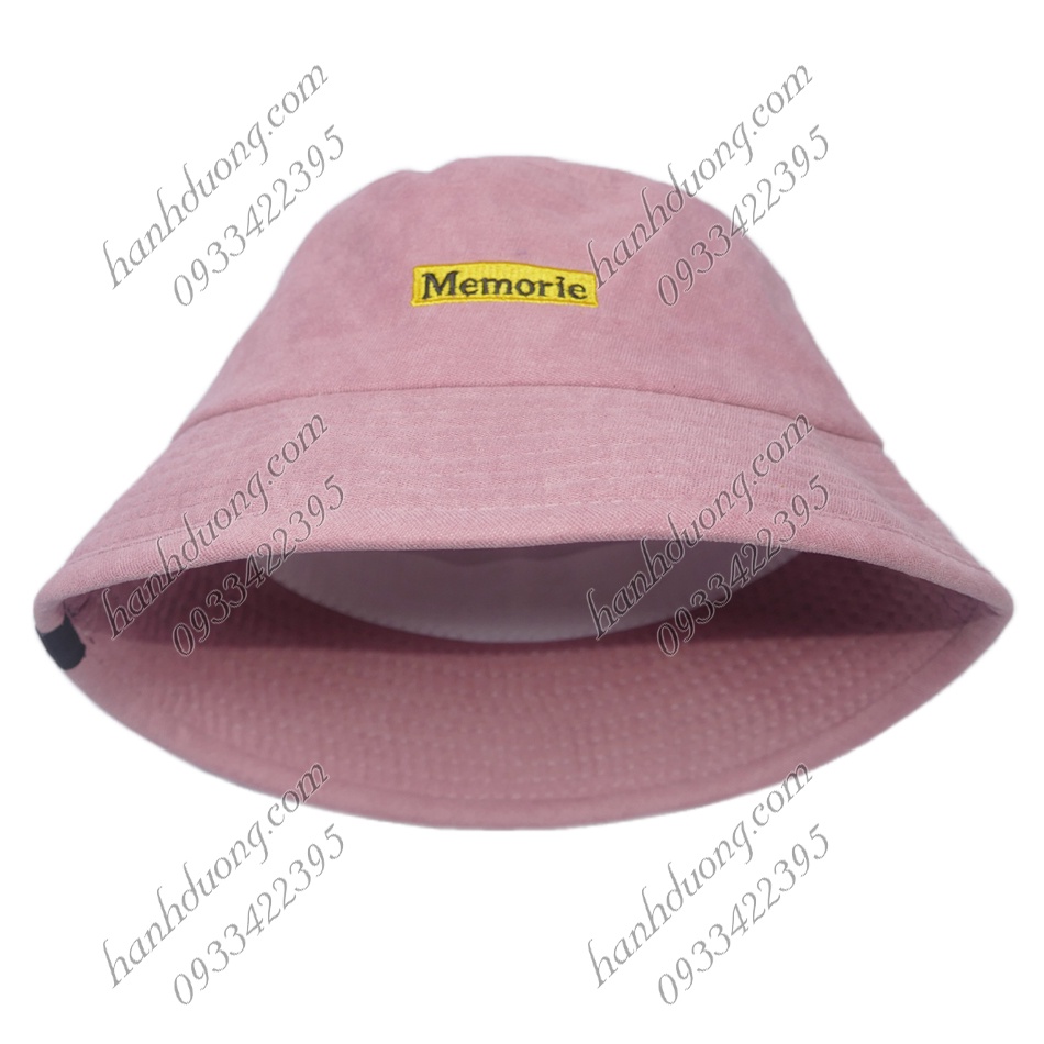 Nón bucket nhung Memorie mũ tai bèo nhung mũ bucket vành nhỏ phù hợp cả nam nữ