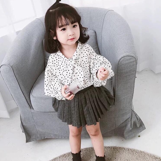 Sơmi chấm bi kelly