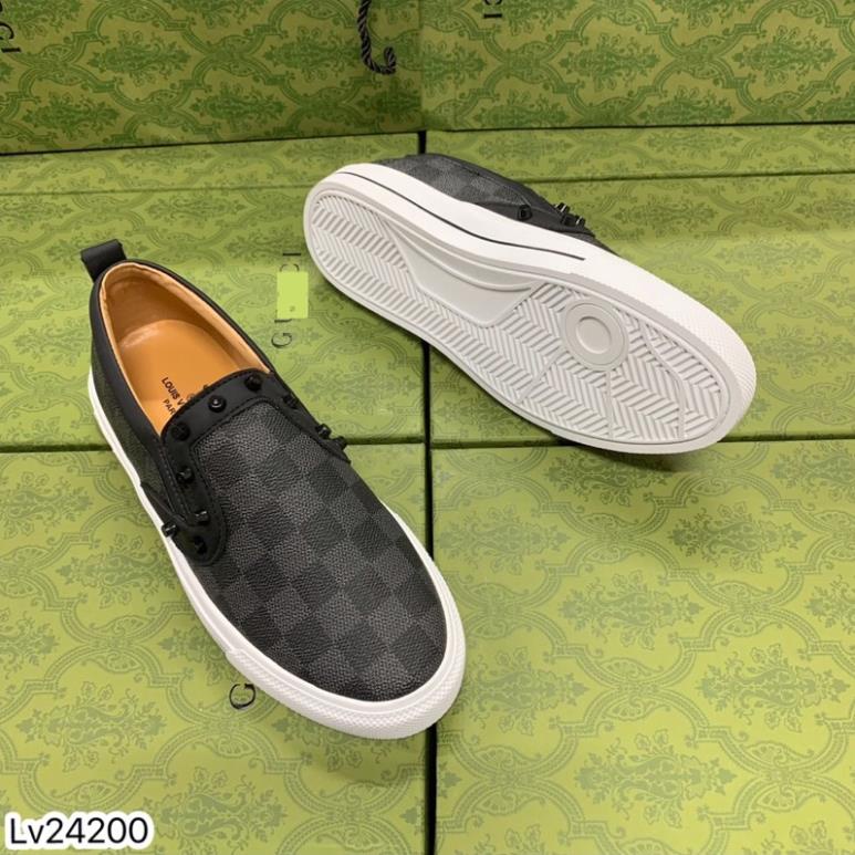 Giày lười Lv đế cao su cao cấp - giày slipon lv caro cho nam | BigBuy360 - bigbuy360.vn