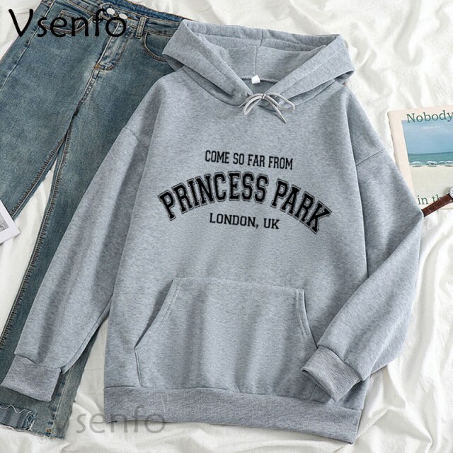 Áo Hoodie nam nữ in chữ PRINCESS PARK chất vải nỉ poly dày dặn