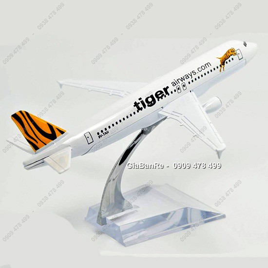 MÔ HÌNH SẮT MÁY BAY 16CM KÈM ĐẾ MICA - TIGER AIR - SINGAPORE - 8992