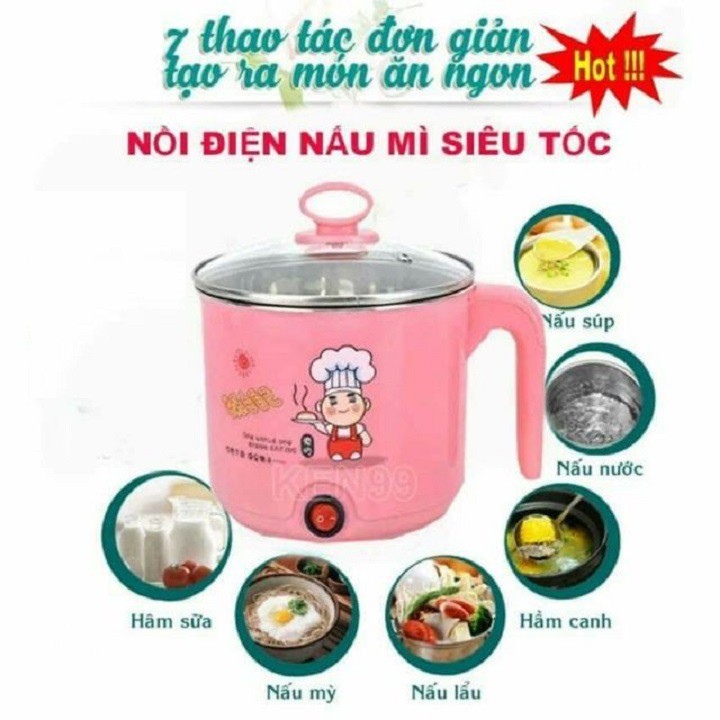 Nồi Nấu Siêu Tốc Đa Năng Cao Cấp- Dung tích 1.8l - Kích Thước 18cm - Bảo Hành 6 Tháng