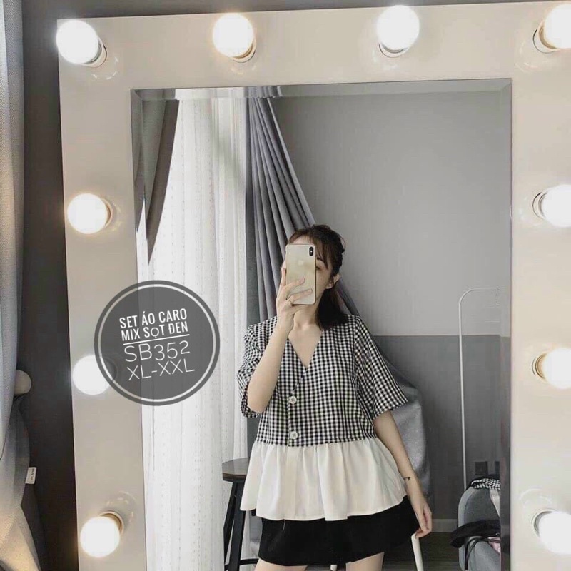 Set Áo Caro bbd + short bigsize (55-90kg)