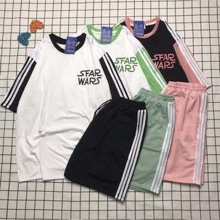 Đồ Bộ Coton Phong Cách Thể Thao Star Wars Cute , Forn Rộng Mặc Ở Nhà, Nam Nữ Đều Mặc Được TTSLB0029