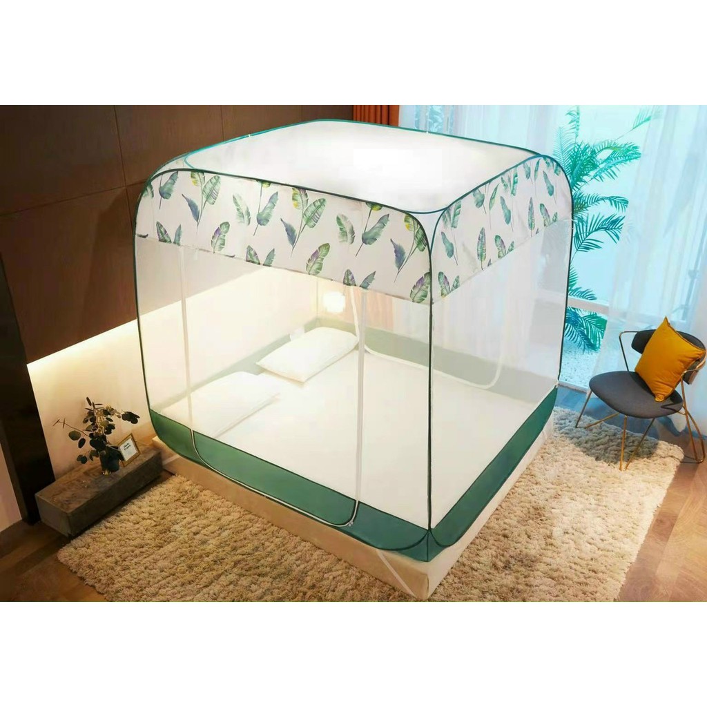 Màn chụp tự bung đỉnh vuông cao câp gấp gọn kích thước 1m6x2m