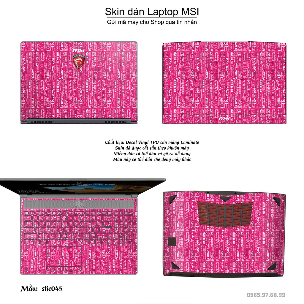 Skin dán Laptop MSI in hình Hoa văn sticker nhiều mẫu 8 (inbox mã máy cho Shop)