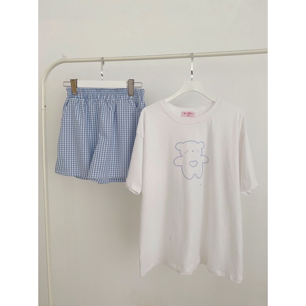 Set đồ bộ caro gấu