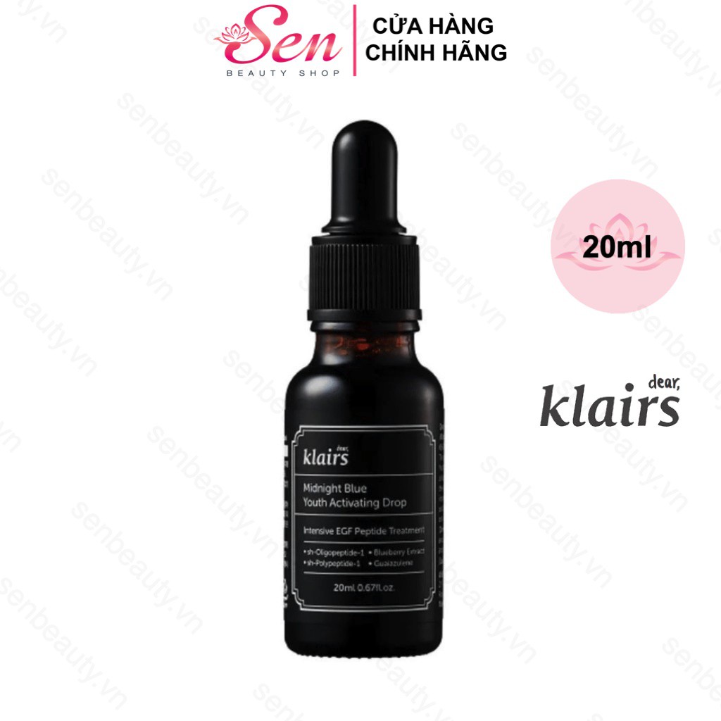 Serum Klairs Chống Lão Hóa Dưỡng Trắng Da Midnight Blue Youth Activating Drop 20ml